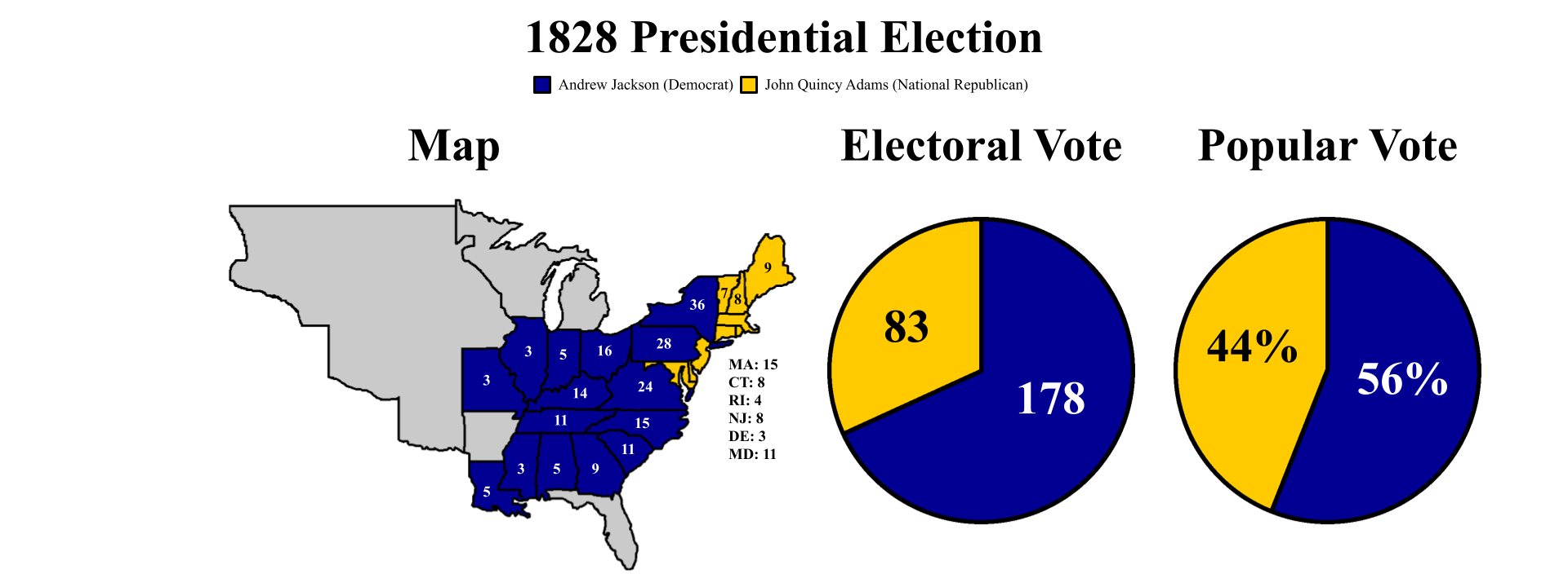 The electoral map for 1824.